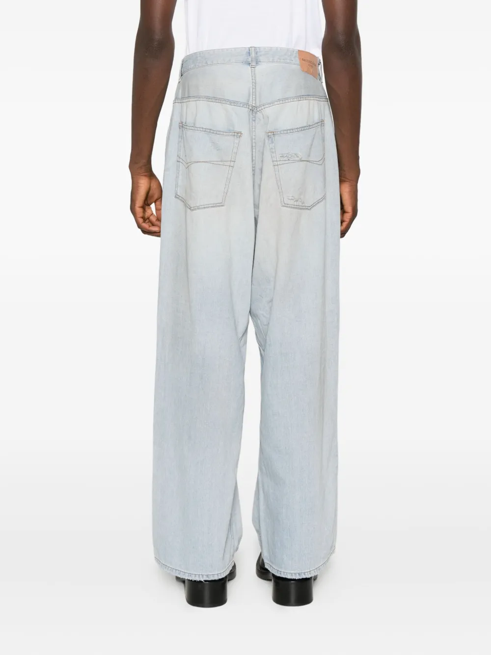 Balenciaga Jeans met gescheurd detail Blauw