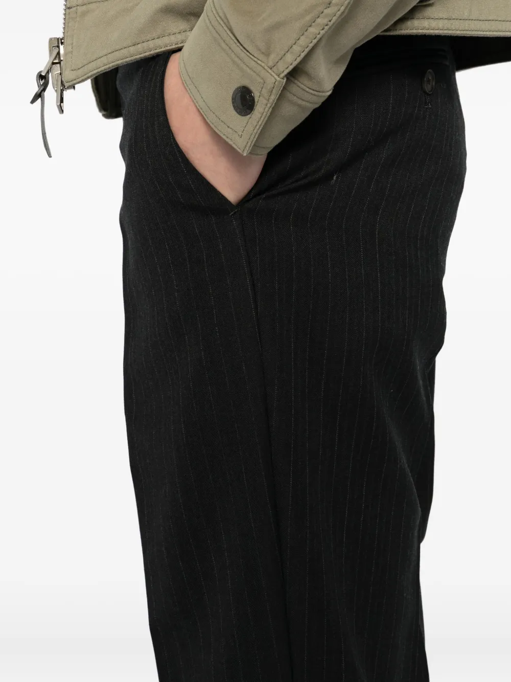 Auralee Gestreepte broek Grijs