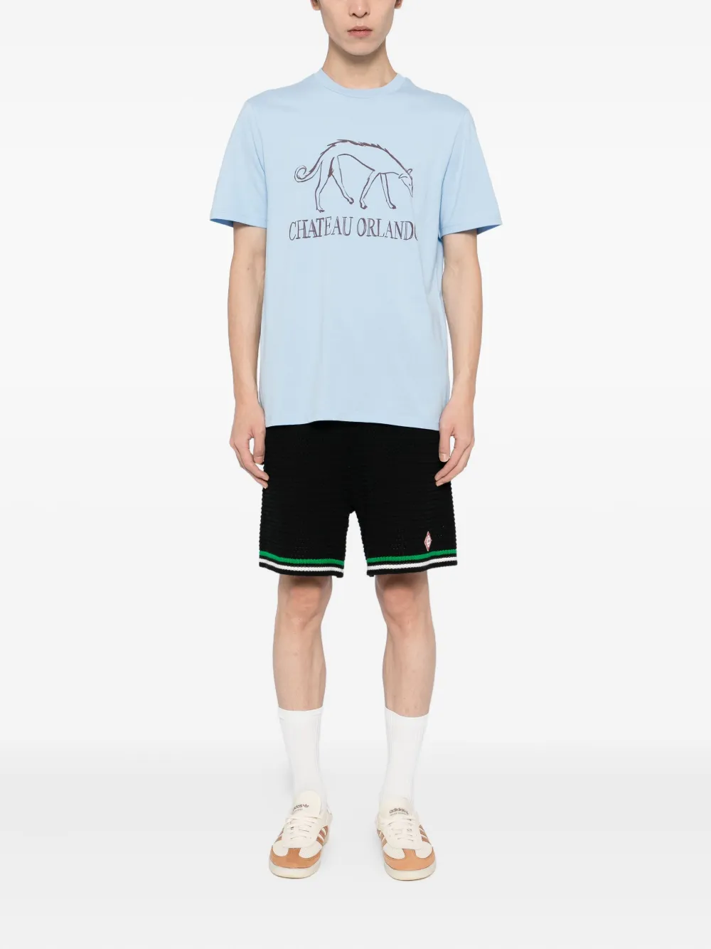 CHATEAU ORLANDO T-shirt met hondenprint - Blauw