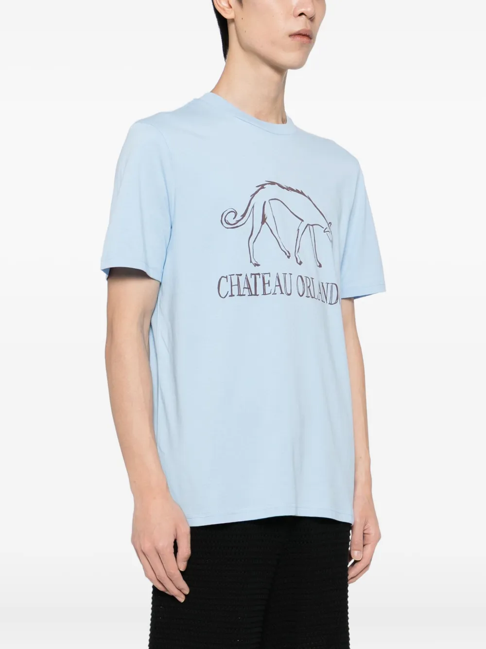  Chateau Orlando Hound-print T-shirt - Blue 