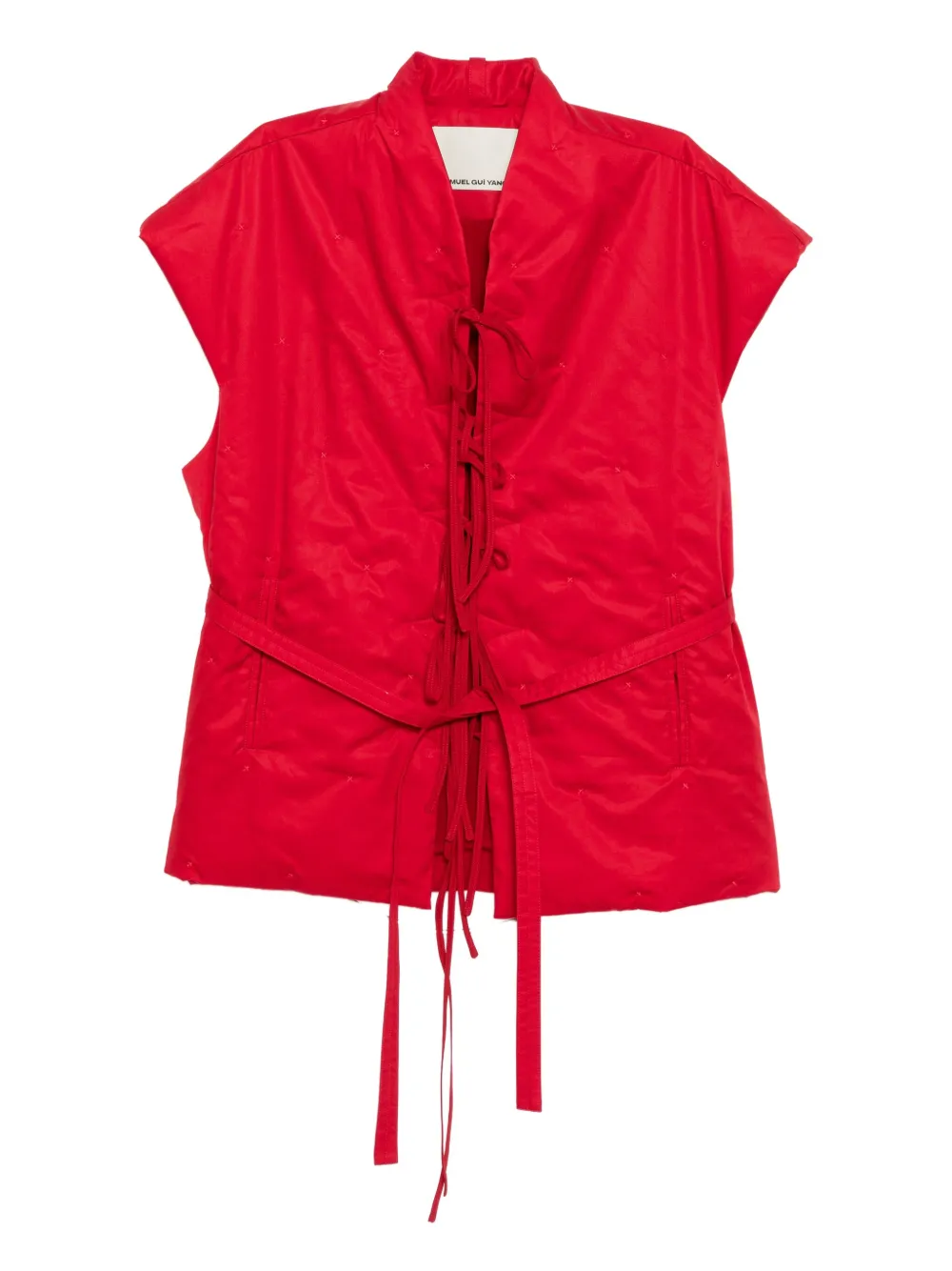 SAMUEL GUÌ YANG lace-up vest | Red | Image 1