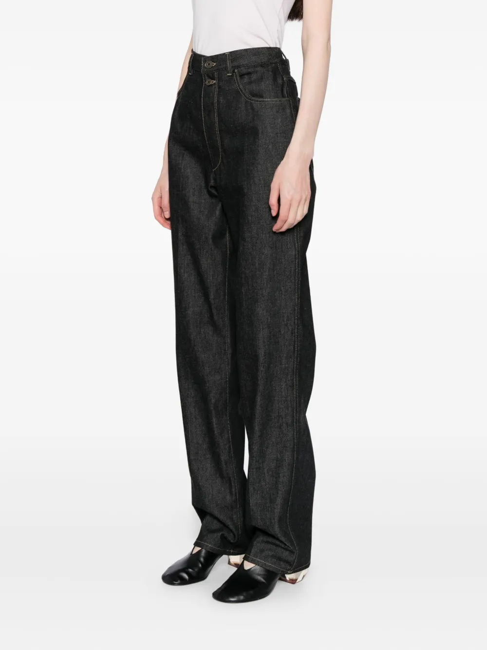 Lemaire Straight-leg Jeans In Black