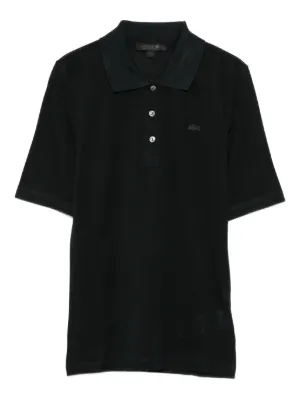 Polo Ralph Lauren cable-knit Polo Shirt | Black | FARFETCH SG