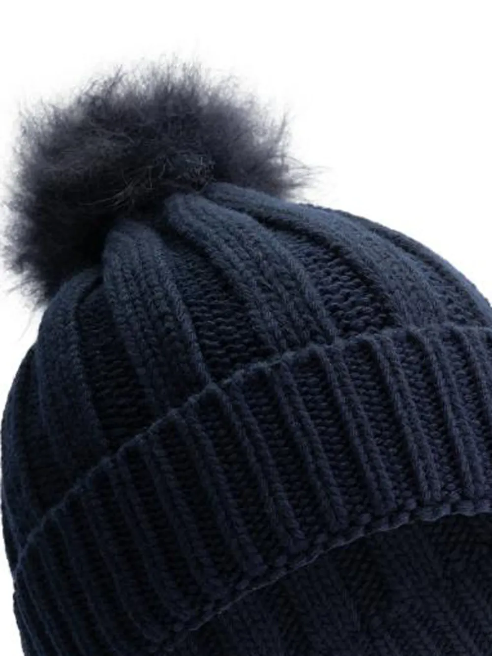 Woolrich Kids Muts met pompon - Blauw