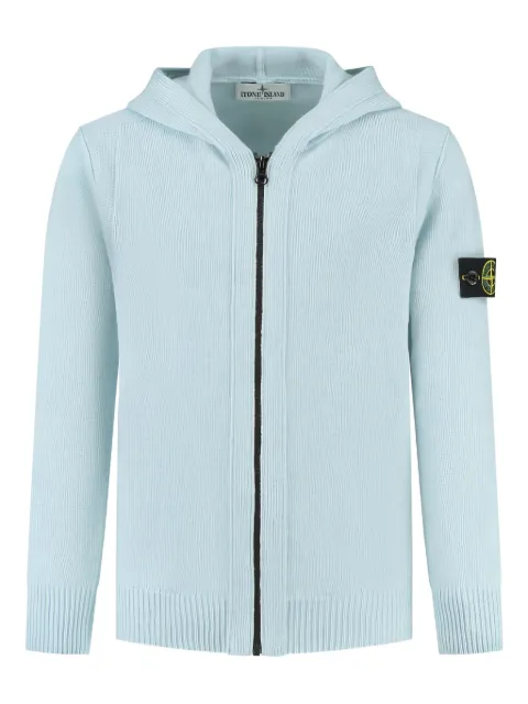 Stone Island Junior zip-up hooded cardigan