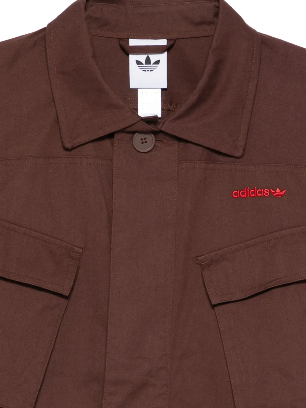 adidas Shirtjack met geborduurd logo Bruin