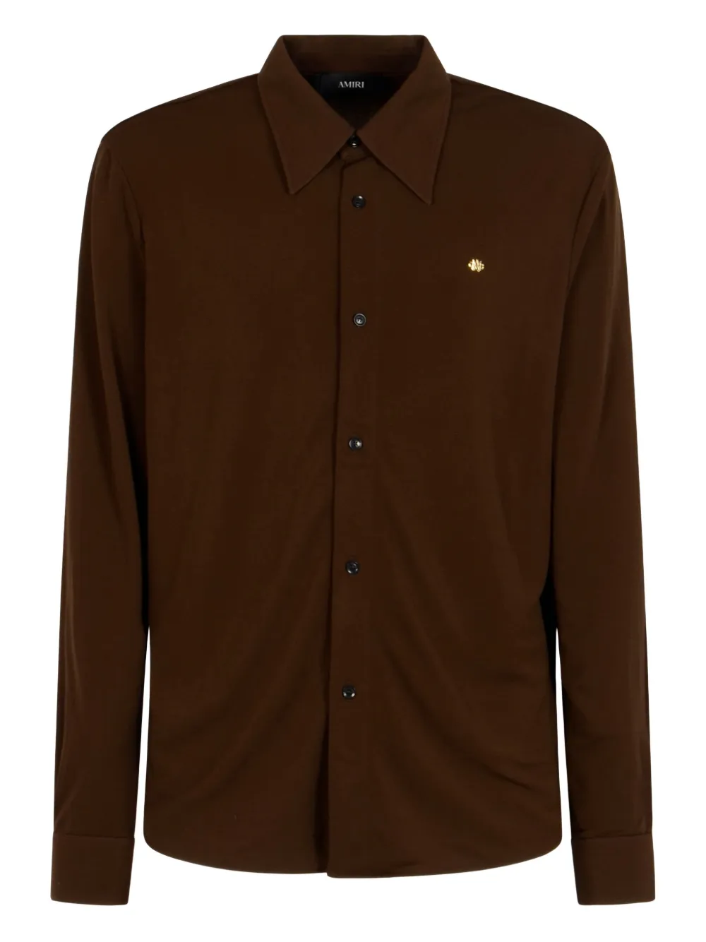 AMIRI camisa con placa del logo | marrón | Image 1