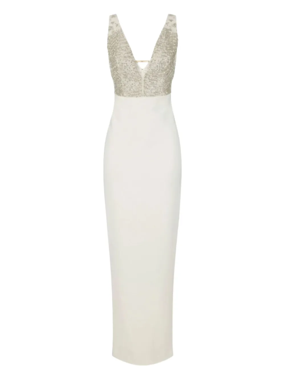 Elisabetta Franchi maxi beaded detail dress | Neutrals | Image 1