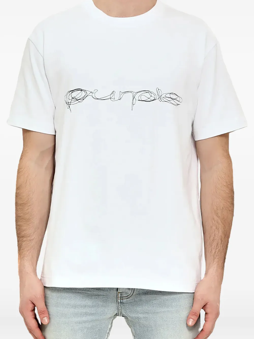 Purple Brand script short-sleeves T-shirt | White | Image 1