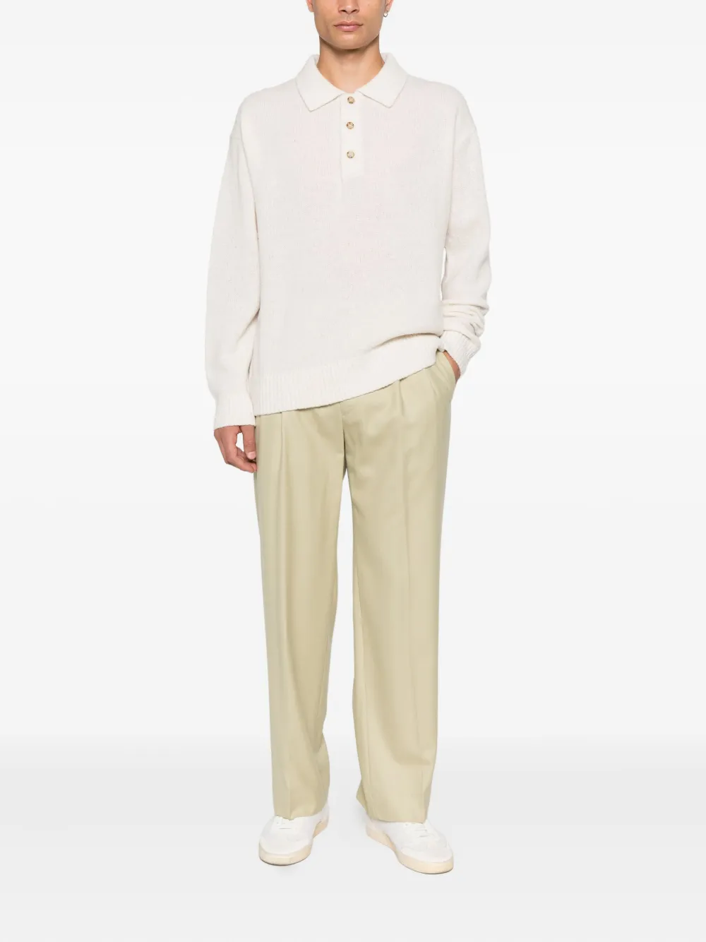 BOSS virgin-wool polo shirt - Wit
