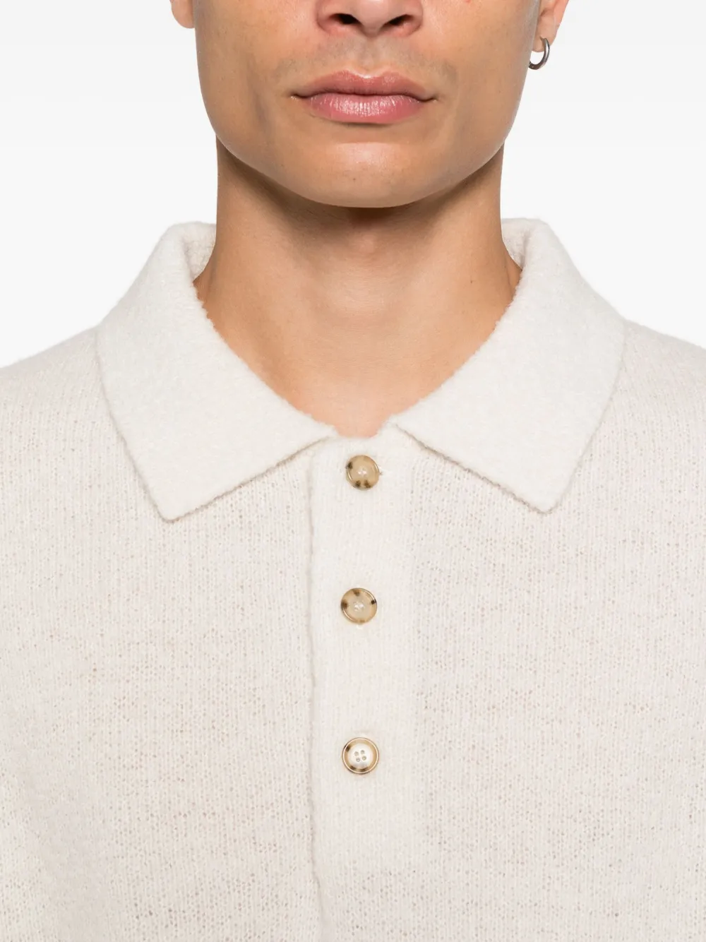 BOSS Poloshirt van scheerwol Wit