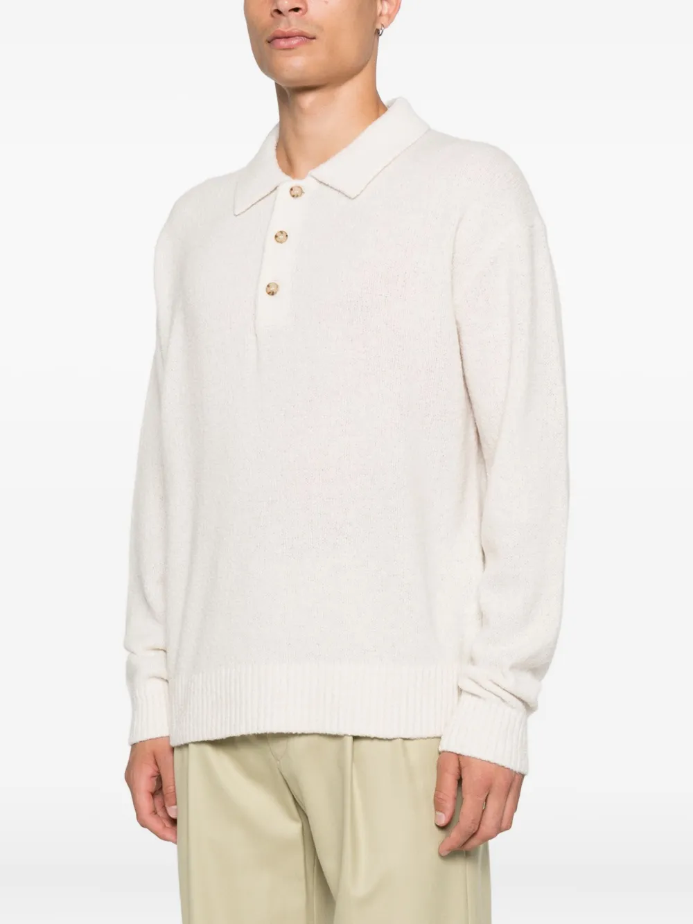 BOSS Poloshirt van scheerwol Wit