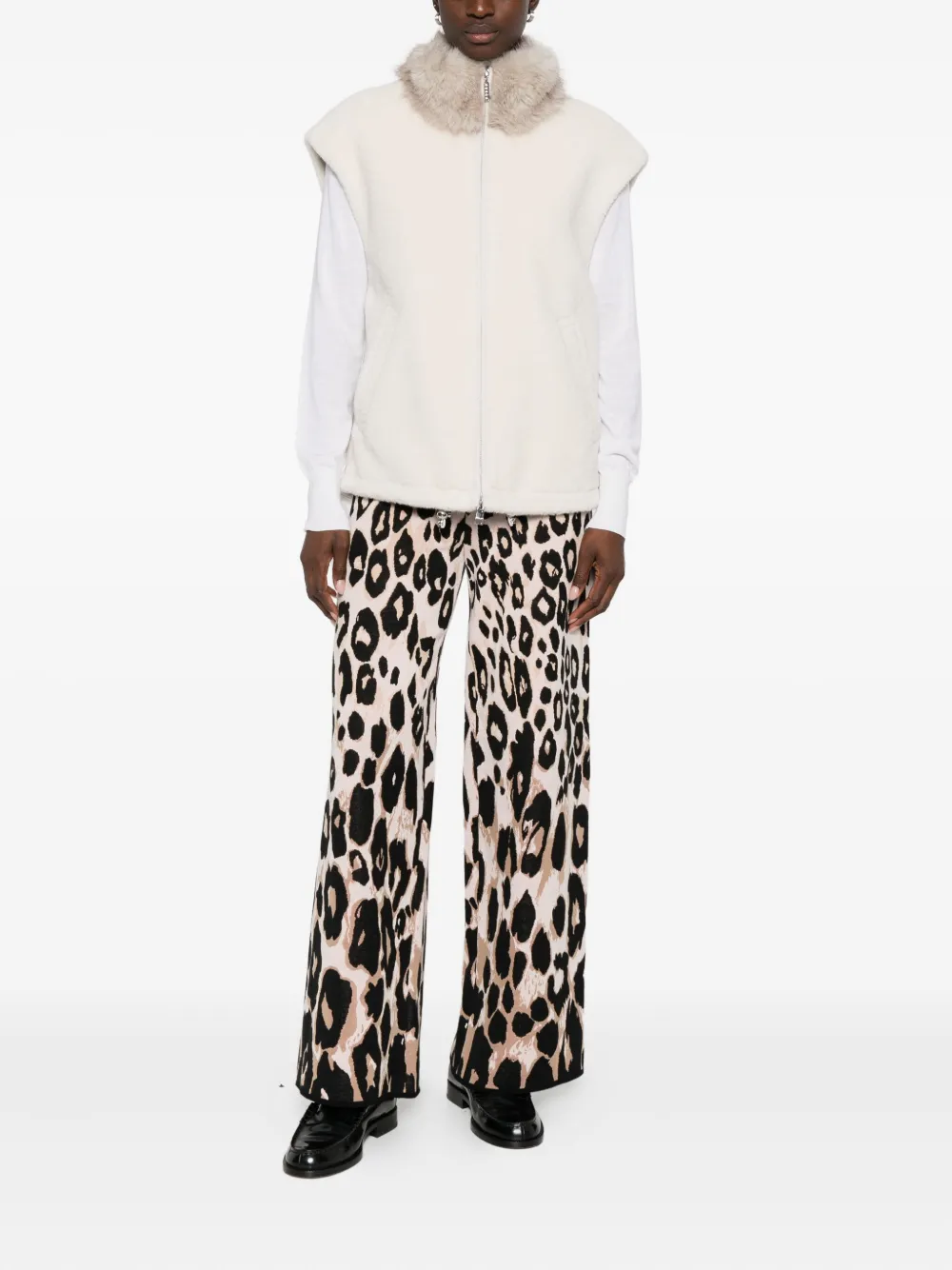 MARCCAIN Broek met dierenprint - Beige