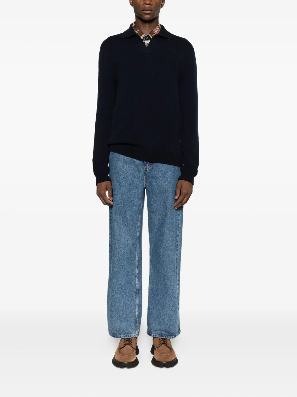 SCAGLIONE collared sweater - Blauw