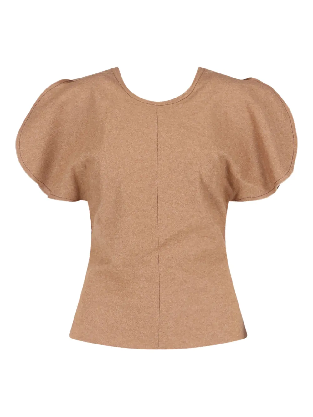 Victoria Beckham draped-sleeve top - Bruin