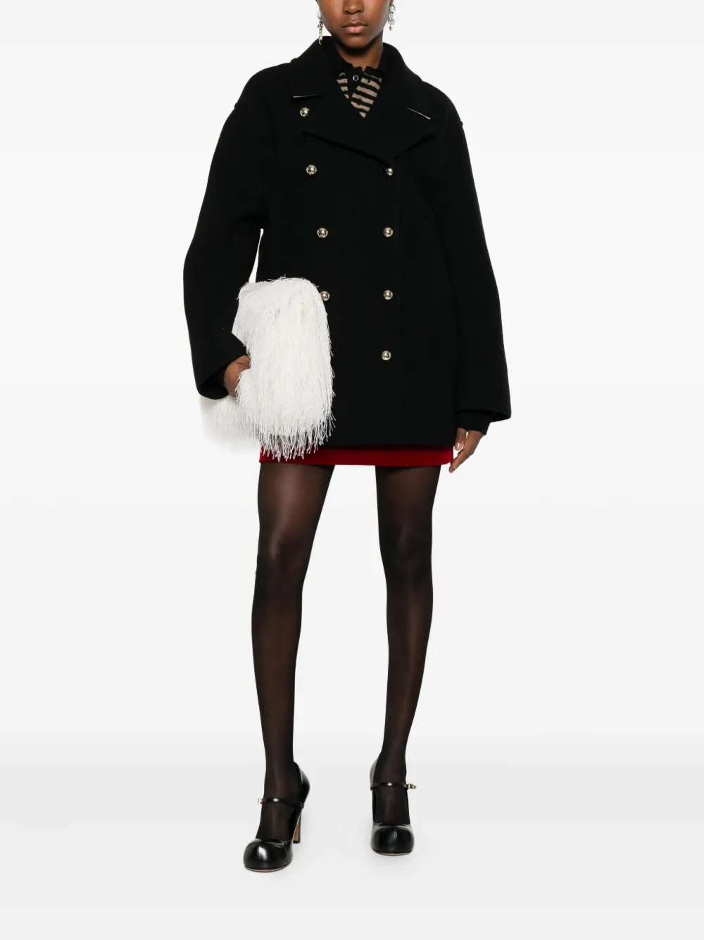 N°21 Double-breasted Coat In Black