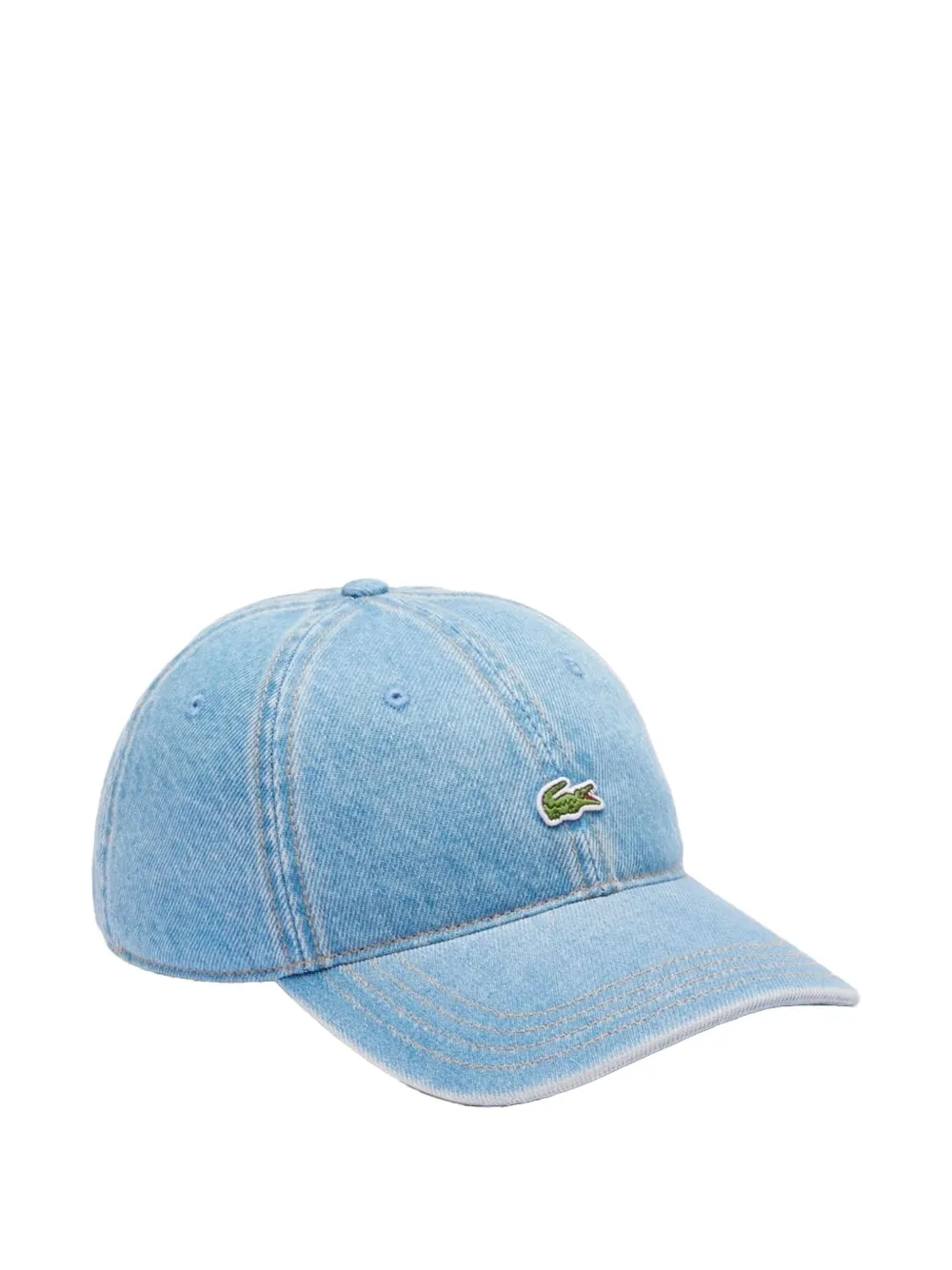 Lacoste Cotton Denim Cap In Blue