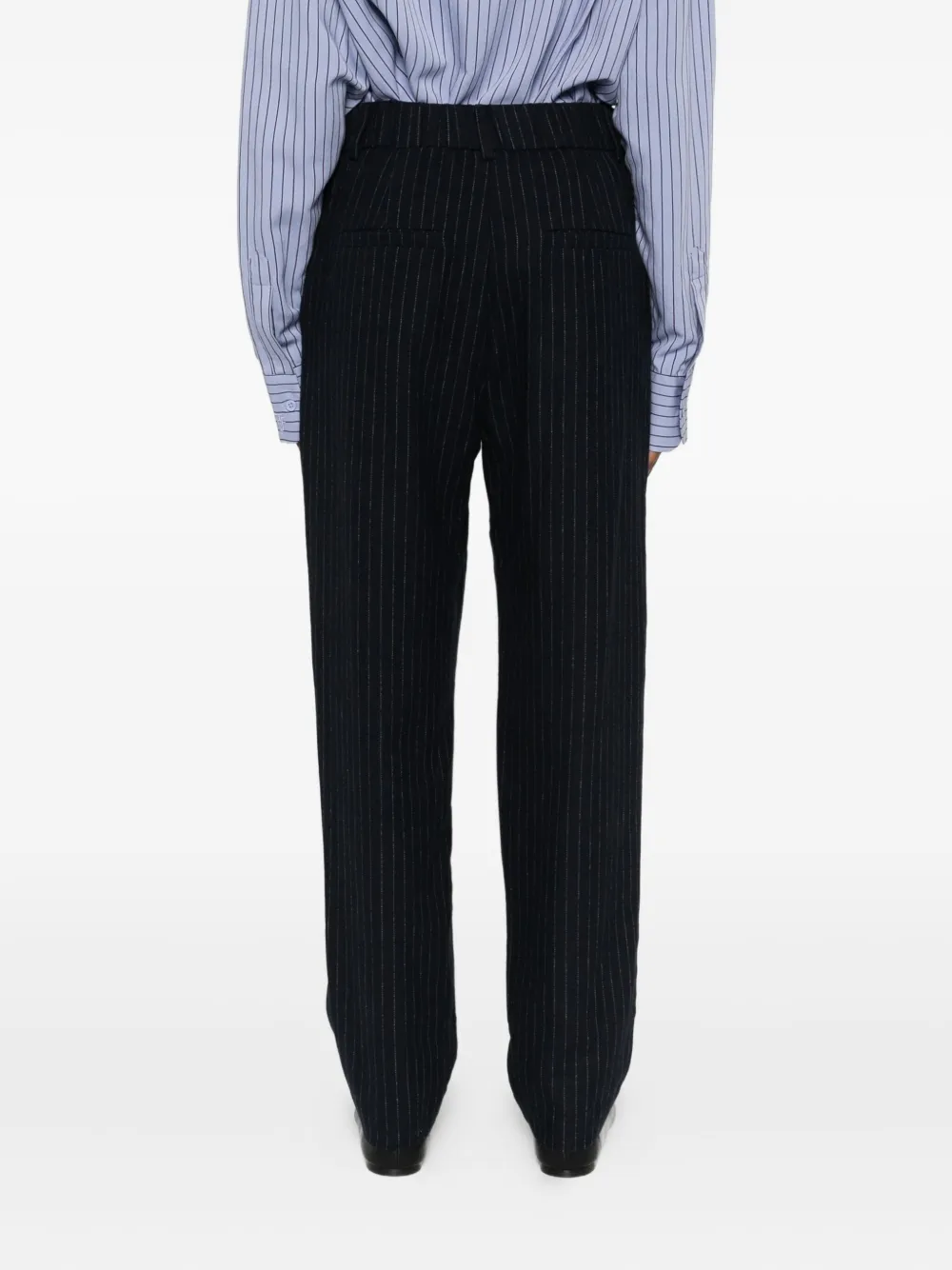 Suncoo Pinstriped Trousers In Black