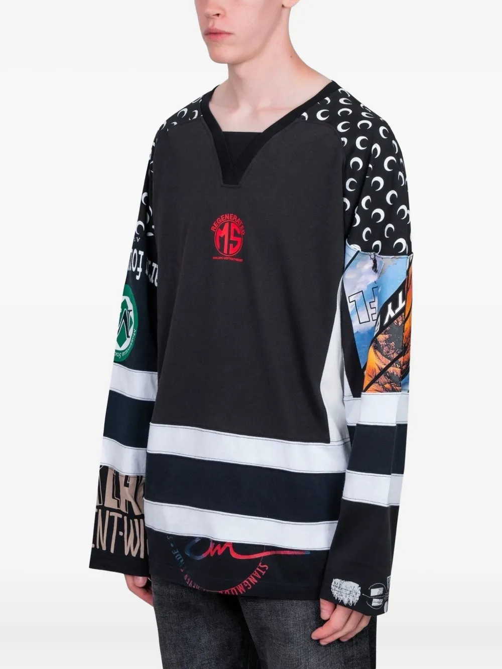 Marine Serre Hockey T-shirt - Zwart