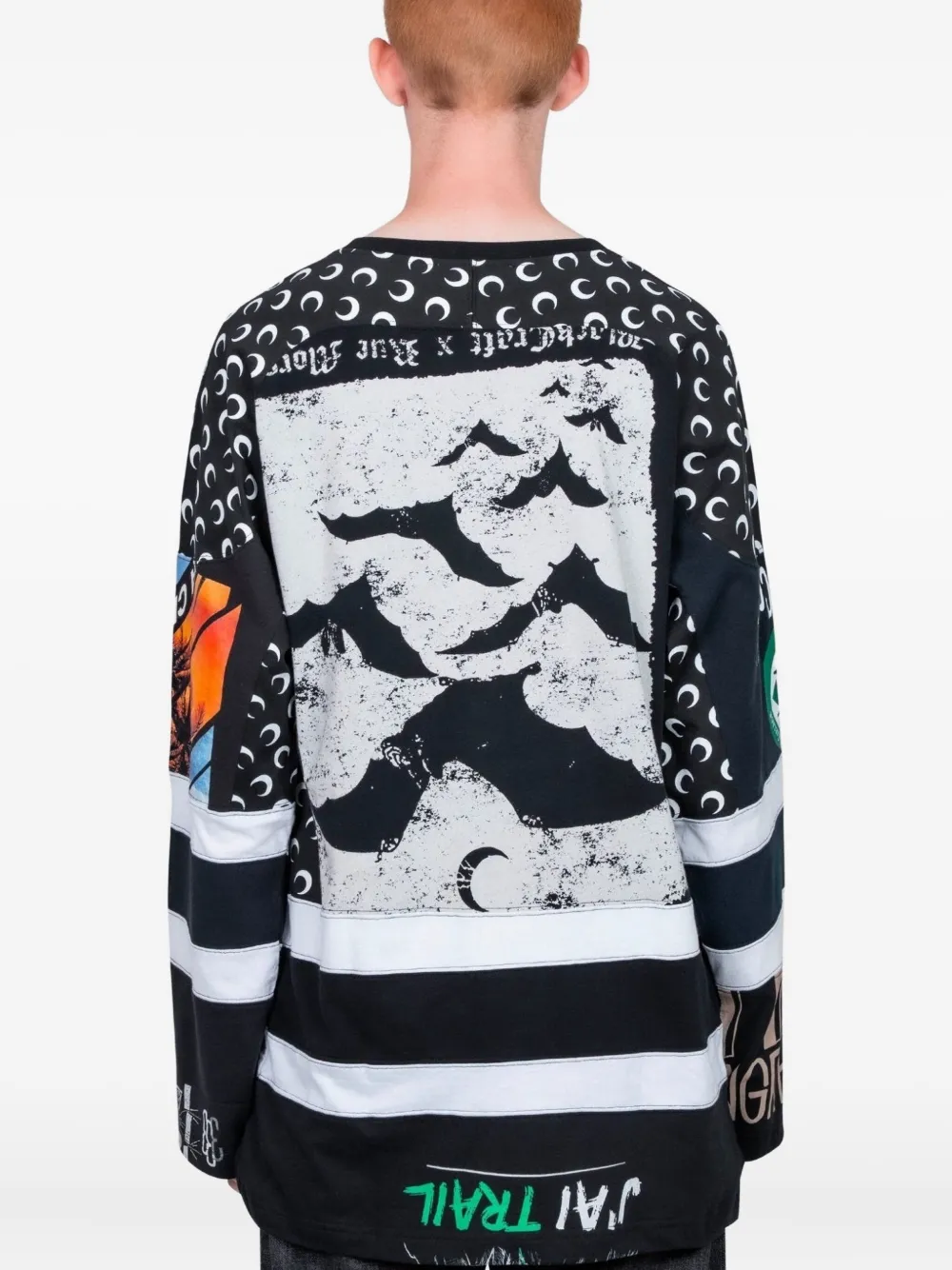 Marine Serre Hockey T-shirt Zwart