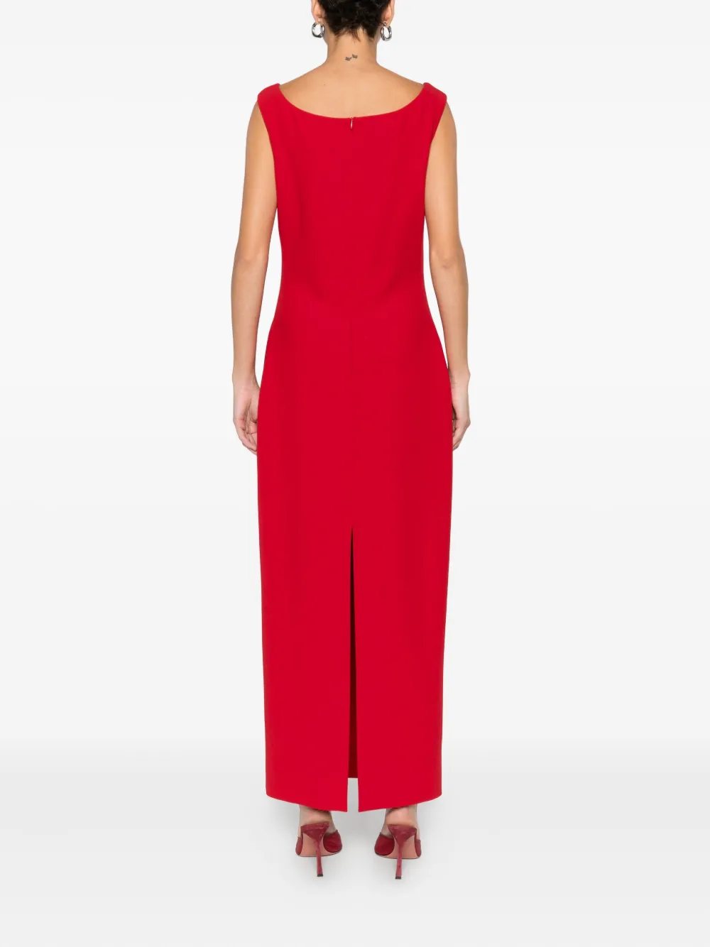 Magda Butrym Floral-appliqué Midi Dress In Red