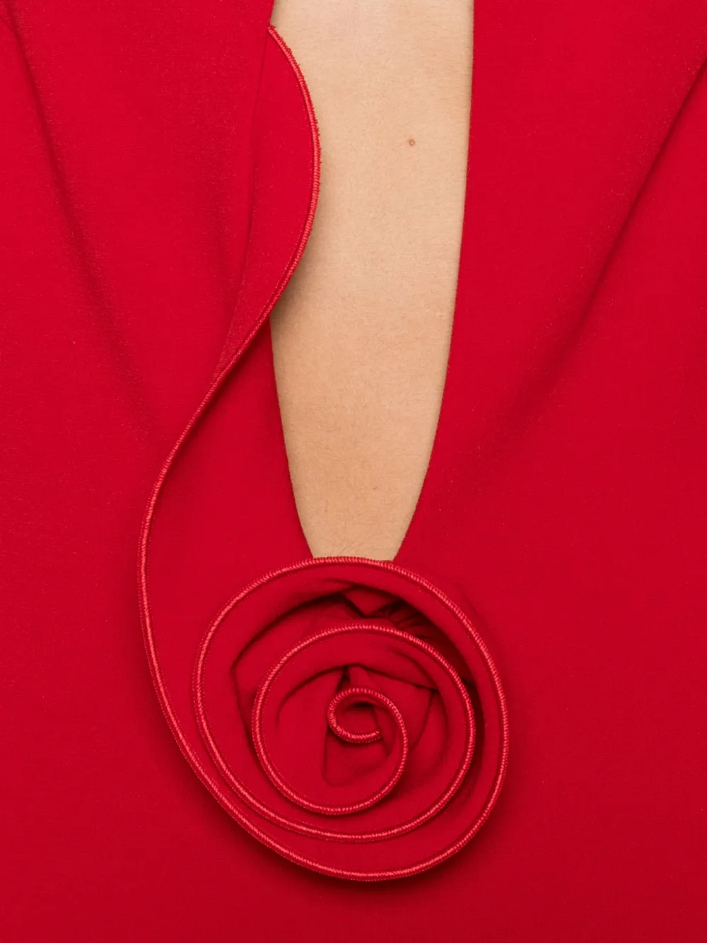 Magda Butrym Floral-appliqué Midi Dress In Red
