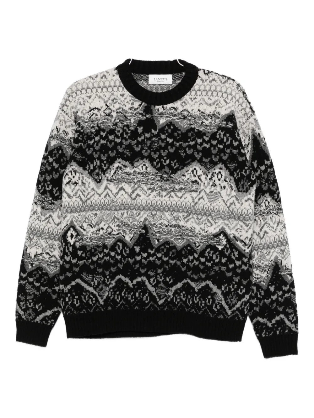 Laneus Patterned Sweater In Black
