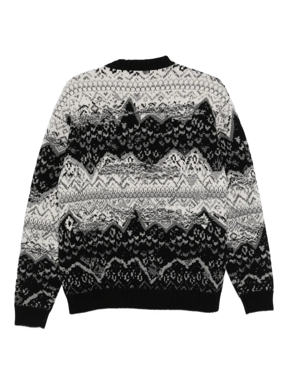 Laneus patterned sweater - Zwart