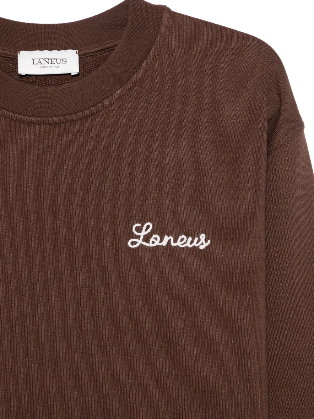Laneus Sweater met geborduurd logo Bruin