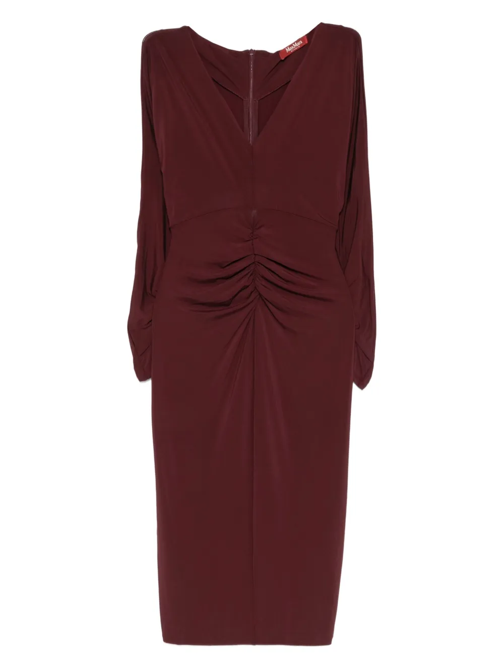 Max Mara シャーリングディテール ドレス - レッド Max Mara シャーリングディテール ドレス - レッド