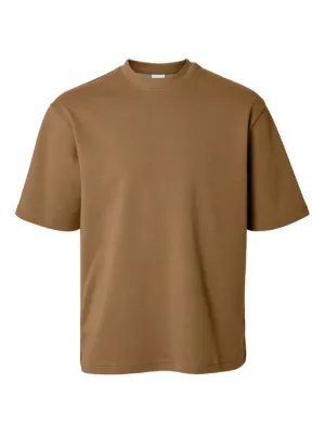 SELECTED コットン Tシャツ | ブラウン | FARFETCH JP