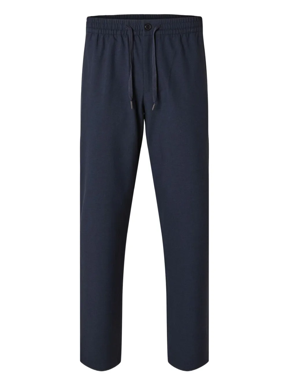 Selected Drawstring-waist Trousers In Blue