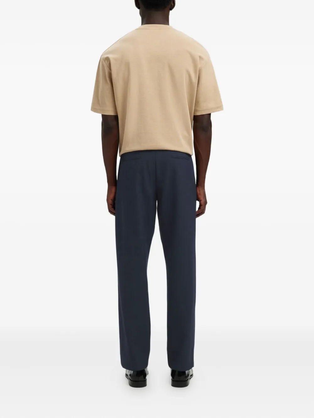 Selected Drawstring-waist Trousers In Blue