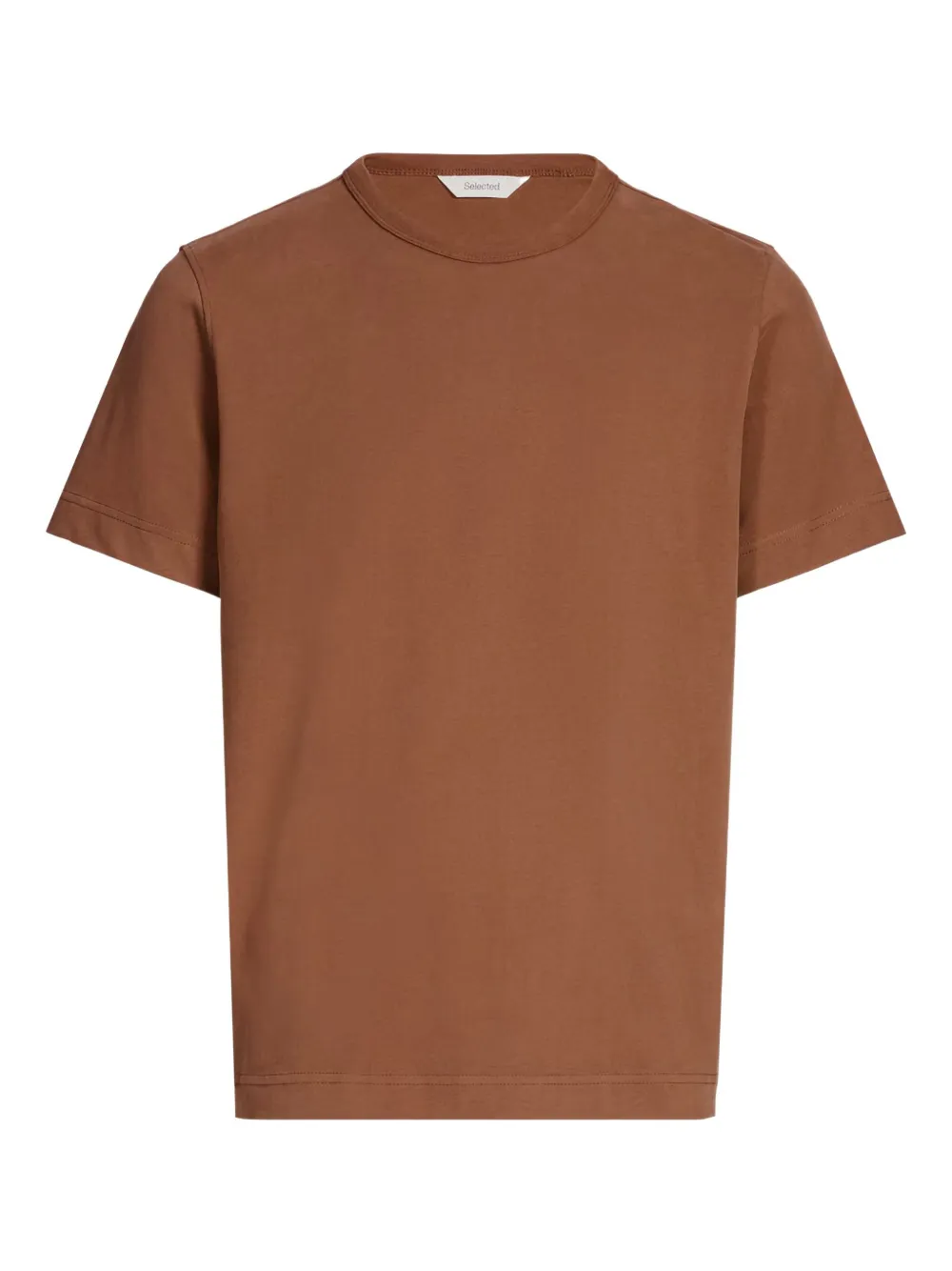 SELECTED cotton T-shirt | Brown | Image 1
