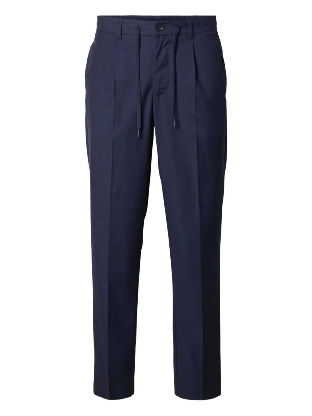 SELECTED drawstring straight-leg trousers | White | Image 1