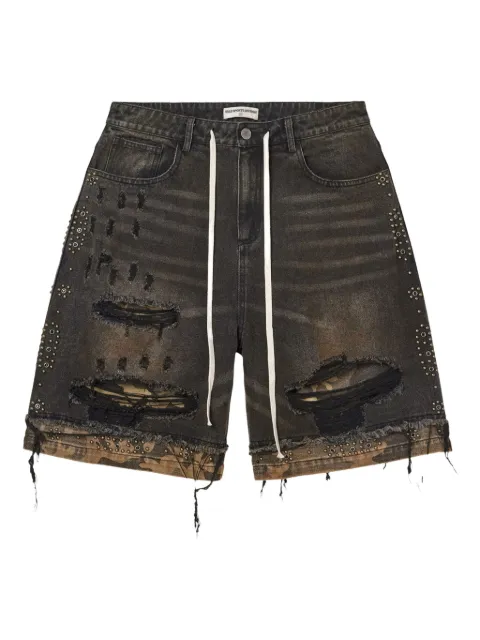 Vale studded ripped shorts