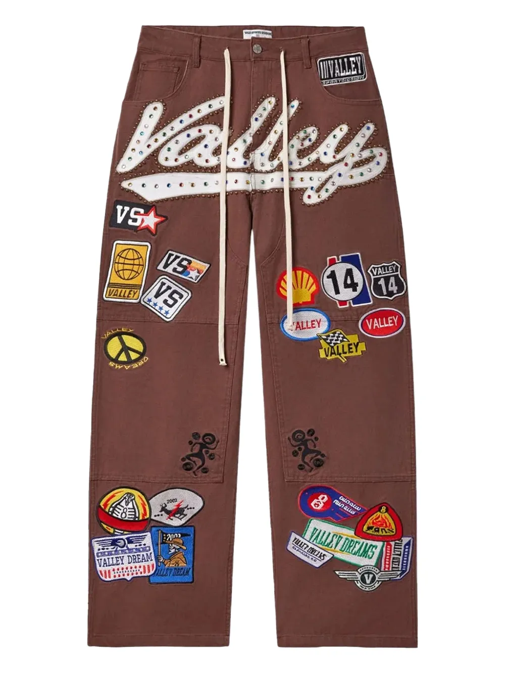 Vale jeweled patch valley carpenter trousers | Brown | Image 1