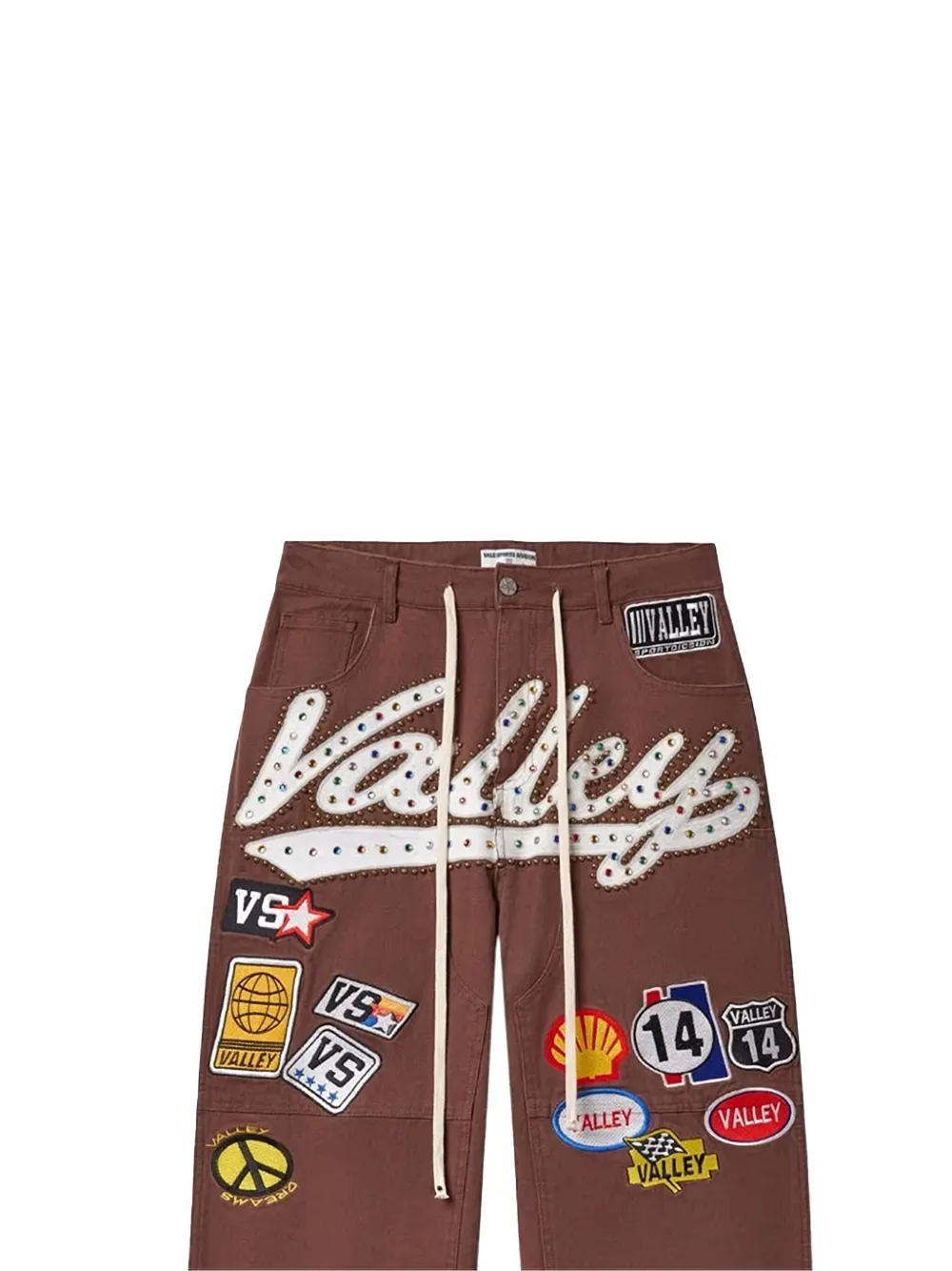Vale Cargo broek verfraaid met kristallen met patch - Bruin