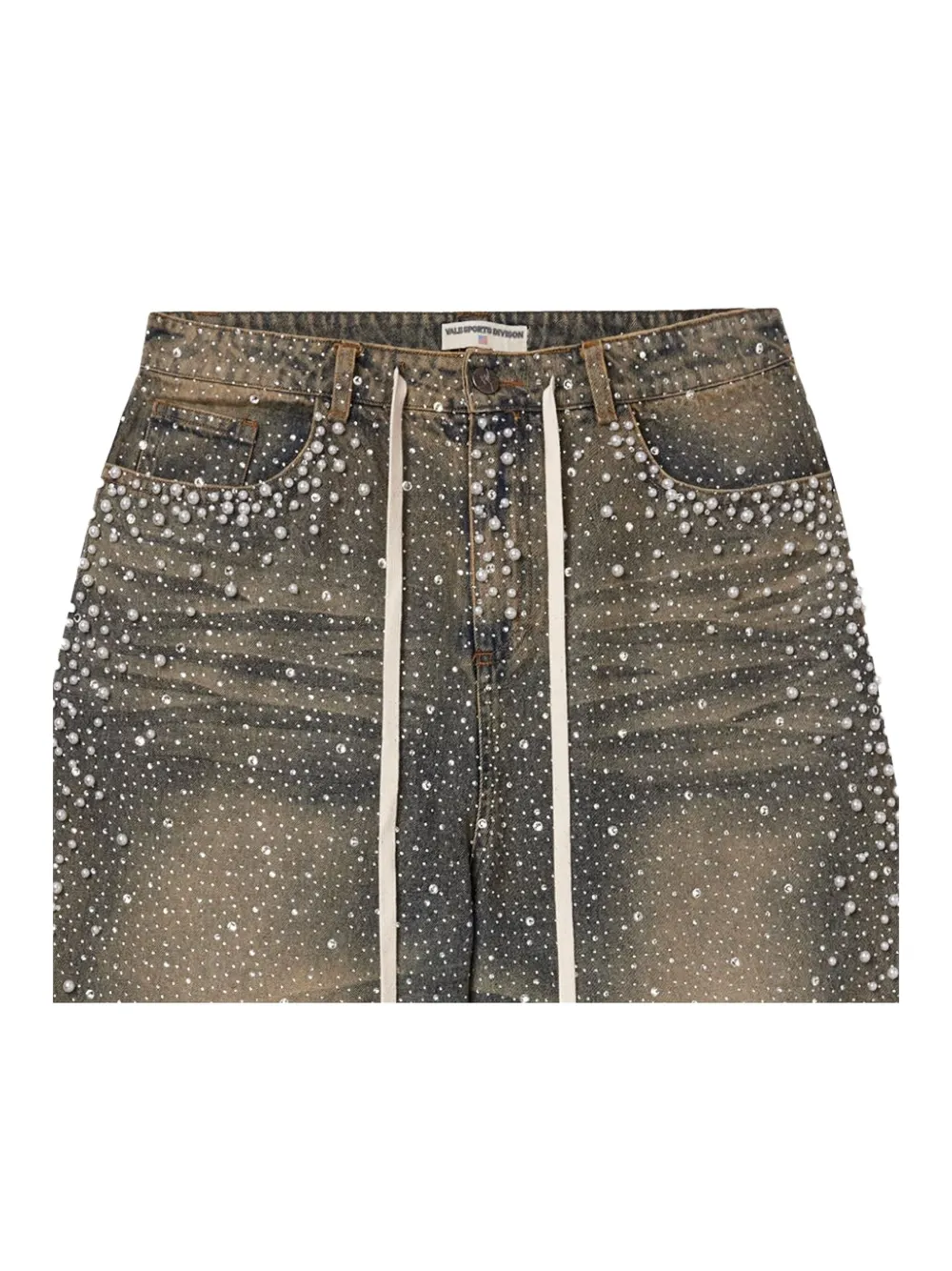 Vale Denim shorts met trekkoord - Grijs