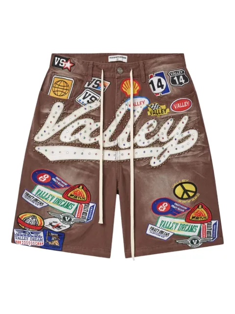 Vale patch-motif denim shorts