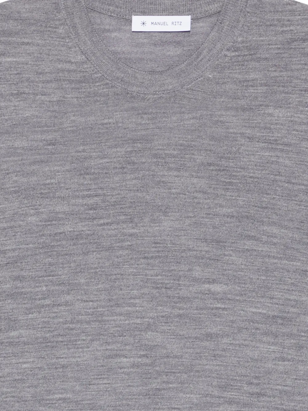 Manuel Ritz T-shirt met ronde hals en lange mouwen Grijs