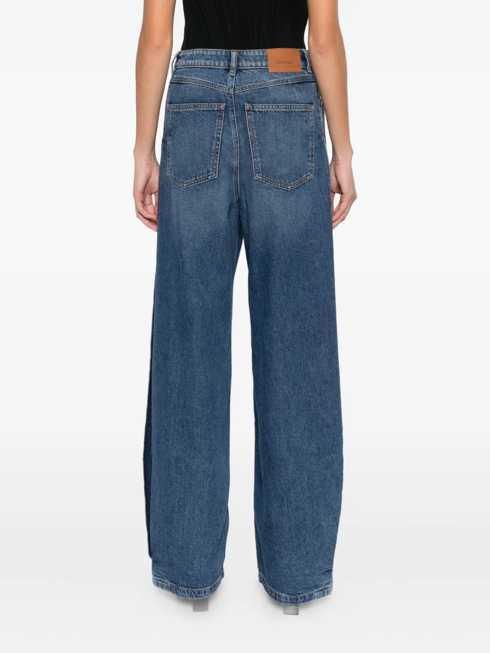 Sportmax Jeans met wijde pijpen Blauw