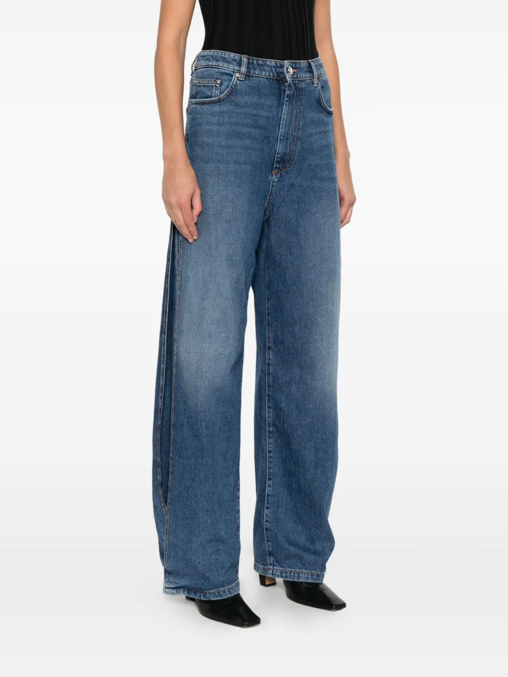 Sportmax Jeans met wijde pijpen Blauw