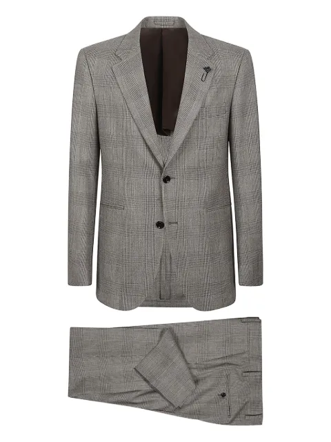Lardini checked-pattern single-breated suit