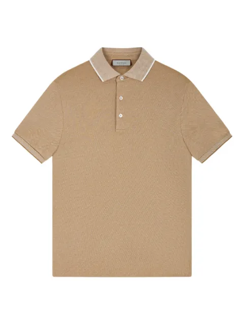 Canali playera tipo polo de piqué con ribete en contraste