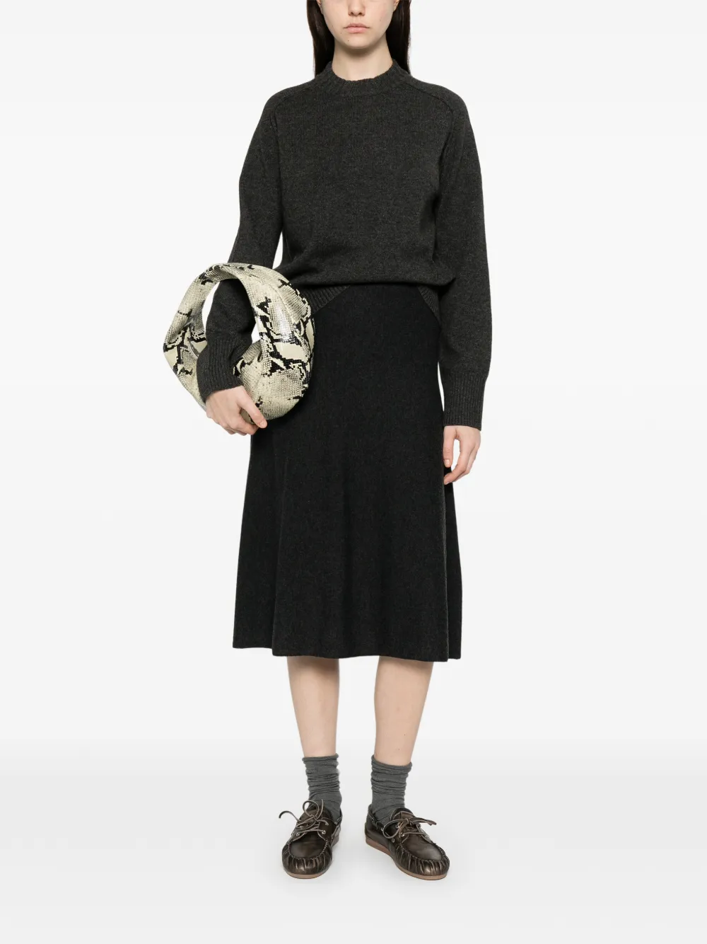 Gran Sasso A-line midi skirt - Grijs