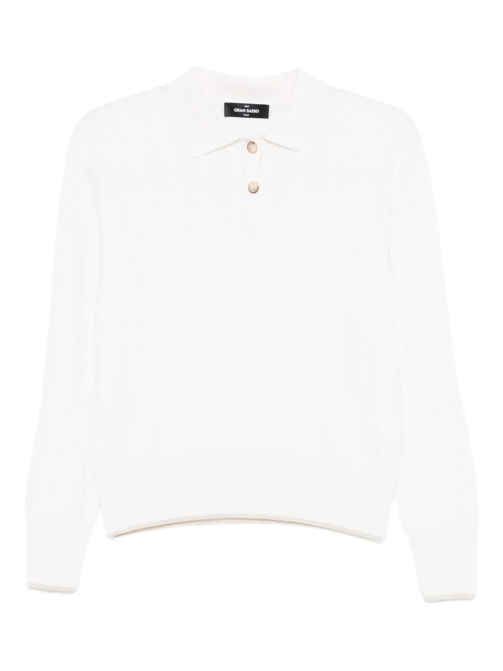Gran Sasso Cable-knit Buttoned Sweater In White