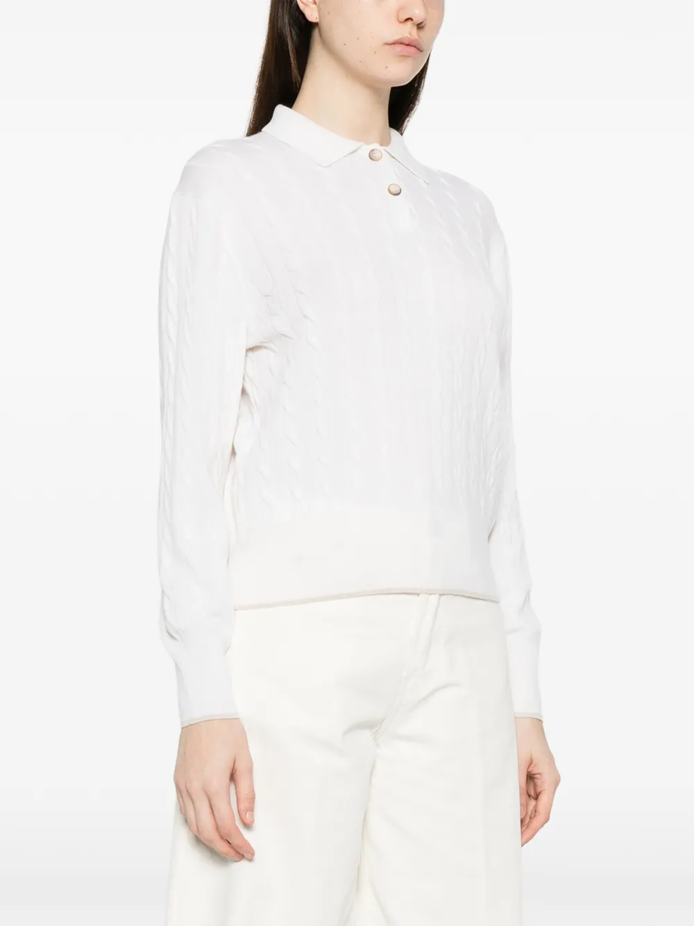  Gran Sasso Cable-knit Buttoned Sweater - Neutrals 