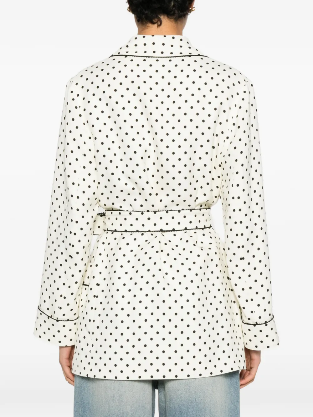 Valentino Garavani Blazer met plusdepois-print en ceintuur Wit