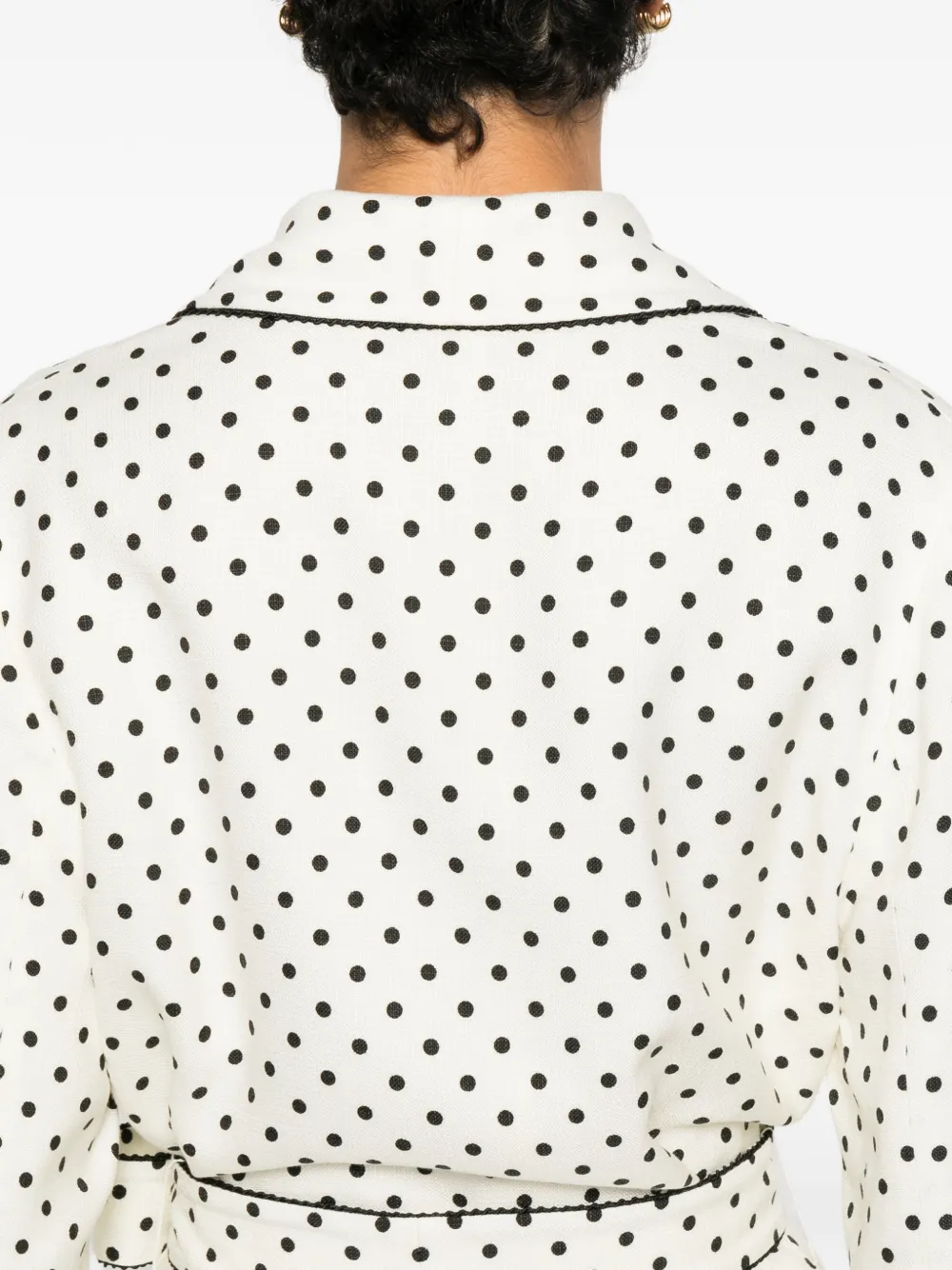 Valentino Garavani Blazer met plusdepois-print en ceintuur Wit
